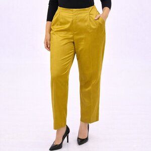$188 Loulou de la Falaise Gold Satin Straight Pants Women’s Size 14 High Waist